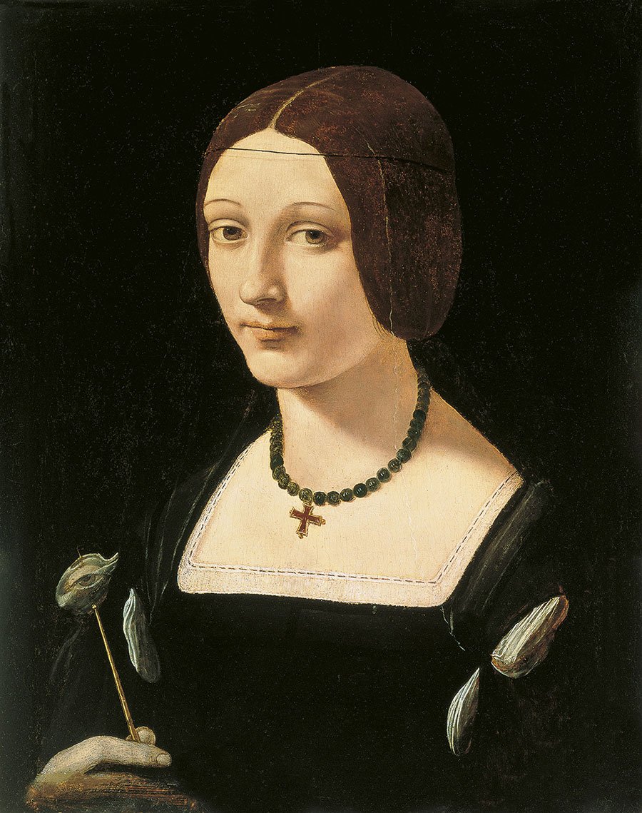 达芬奇作品 穿黑衣服的女子肖像
