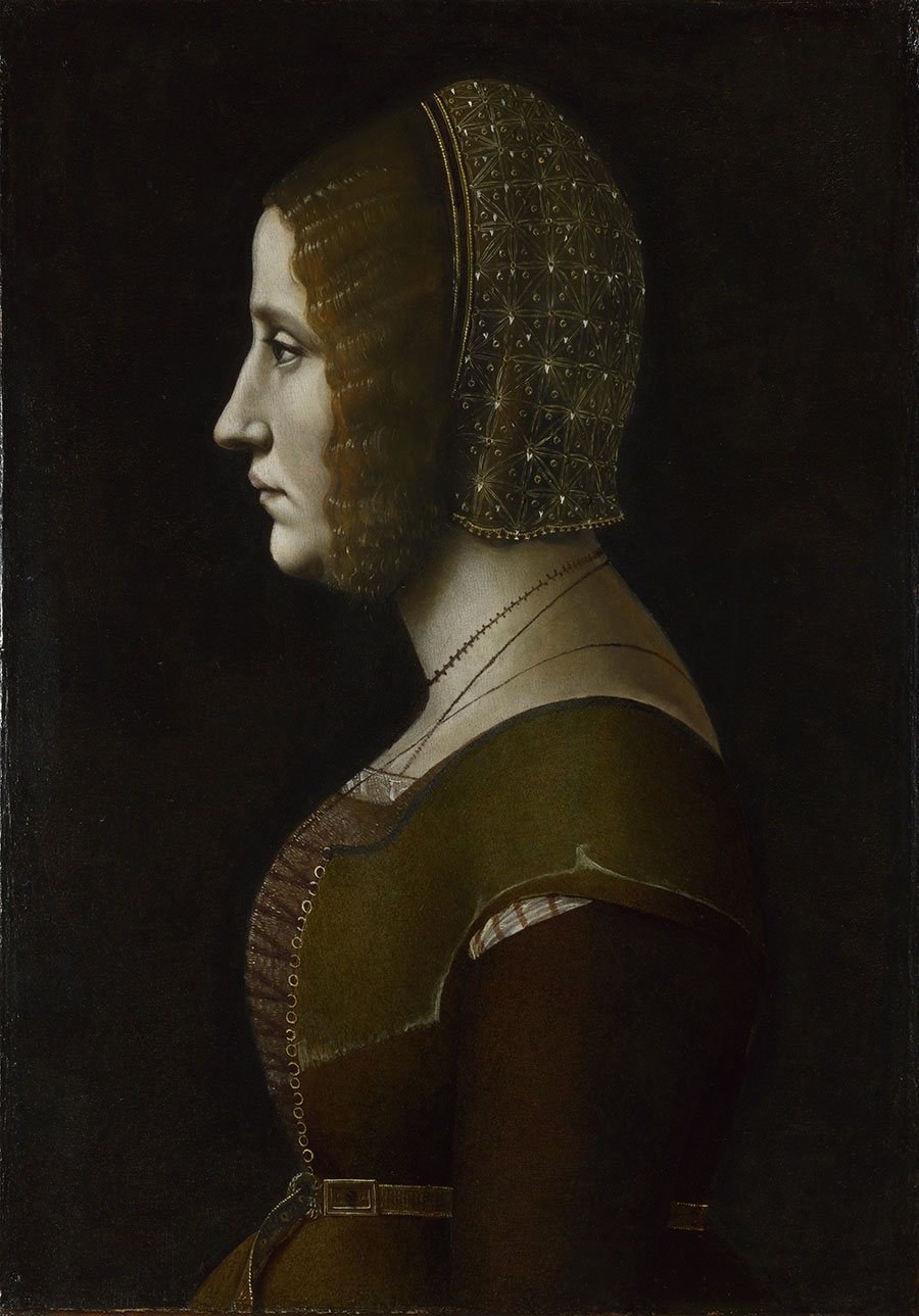 达芬奇作品 女子侧脸肖像画 高清大图欣赏