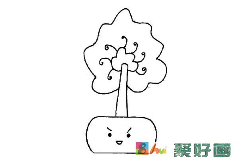 绿植花卉盆栽简笔画