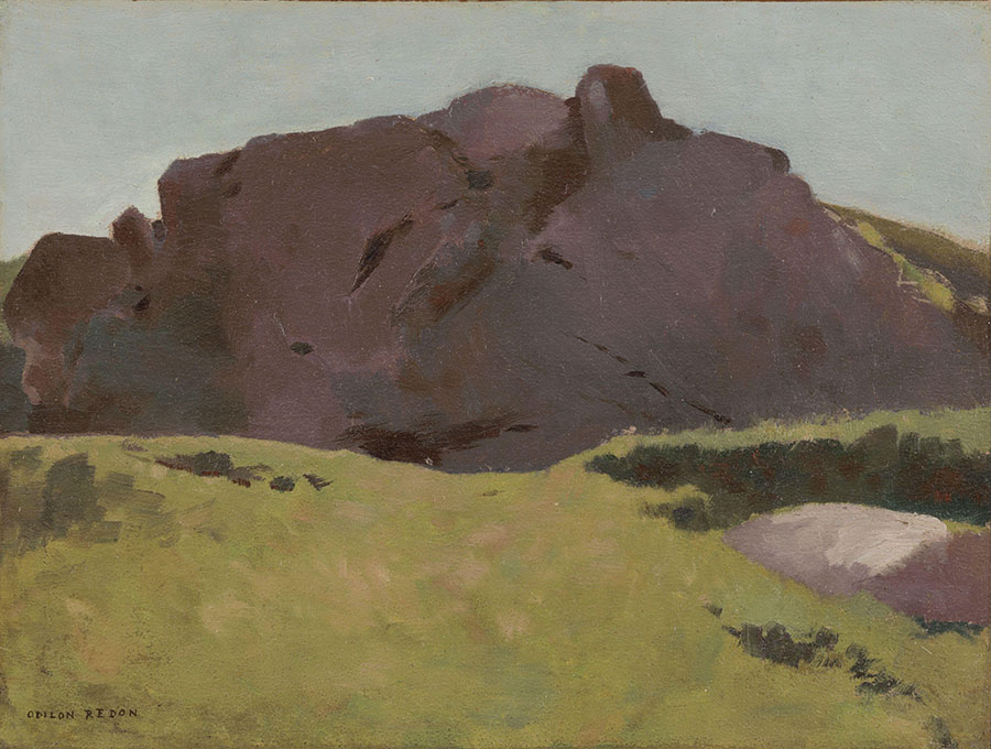 雷东风景油画作品: 岩石边坡 高清大图欣赏