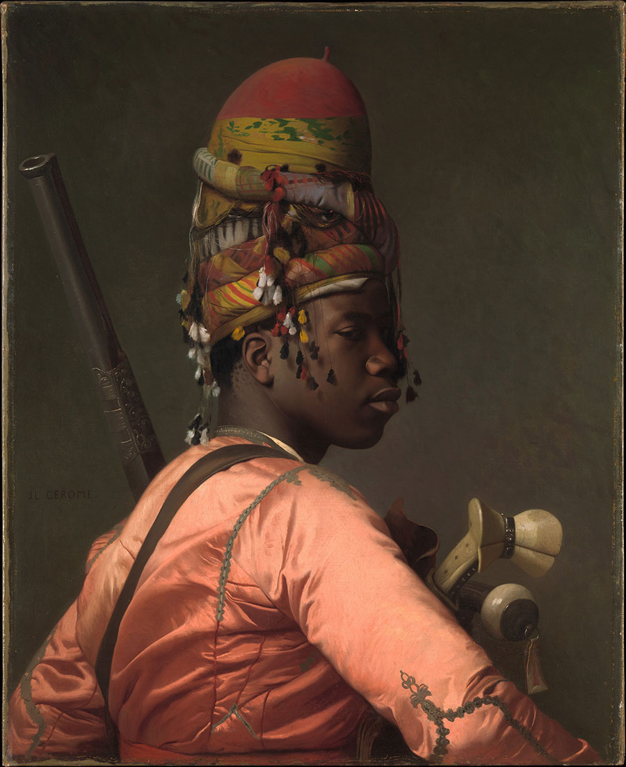 杰罗姆作品: 黑人军人油画