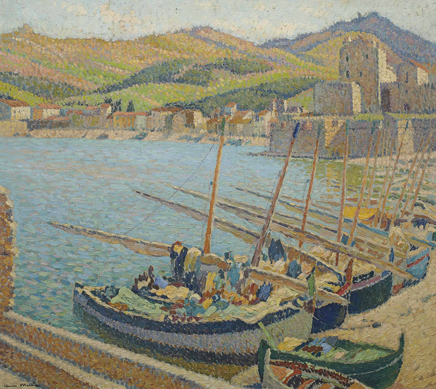 亨利马丁油画:码头上的船