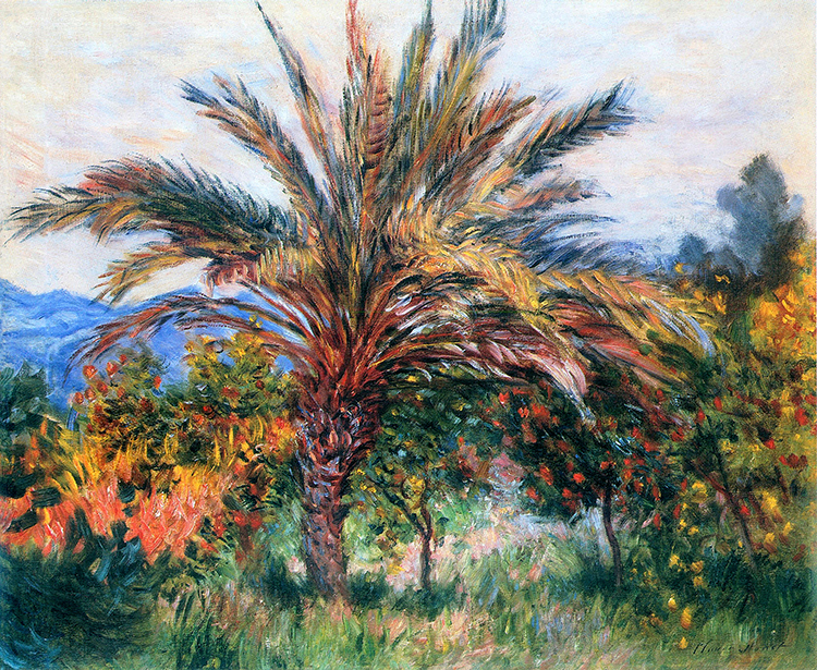 莫奈作品 博尔迪盖拉的棕榈树 高清大图