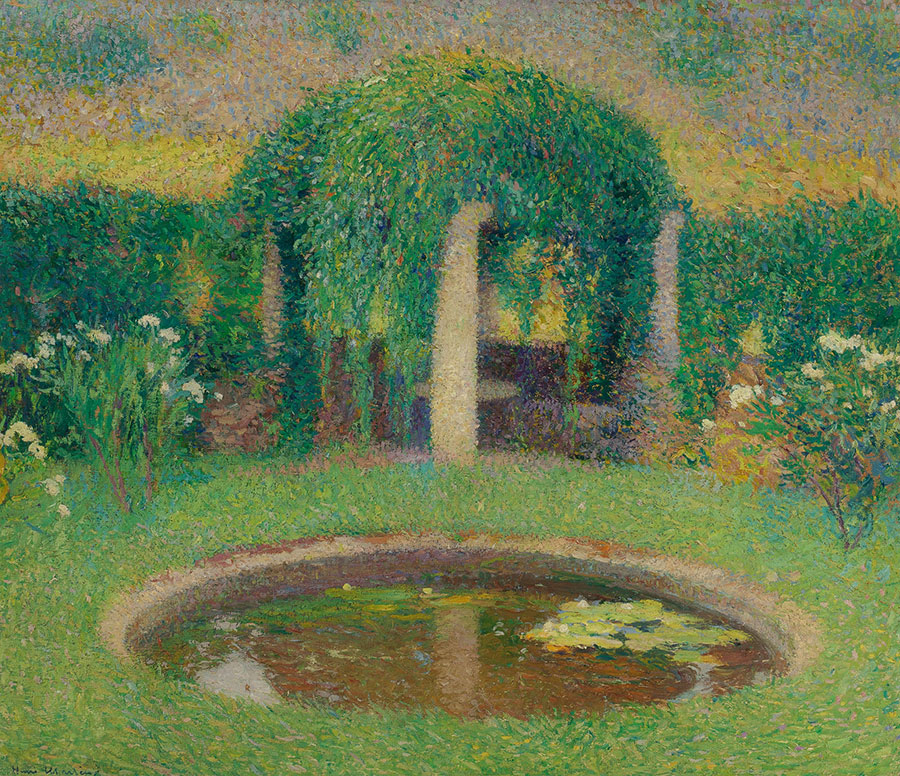 亨利马丁油画: 唯美花园水池