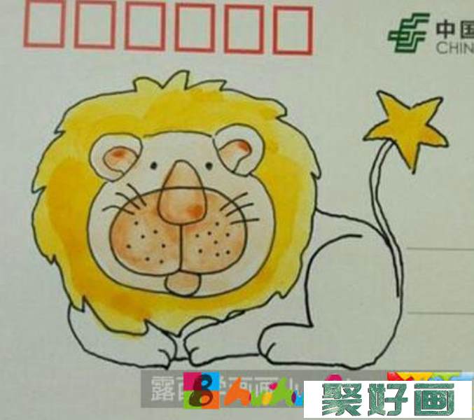 怎么画儿童画狮子