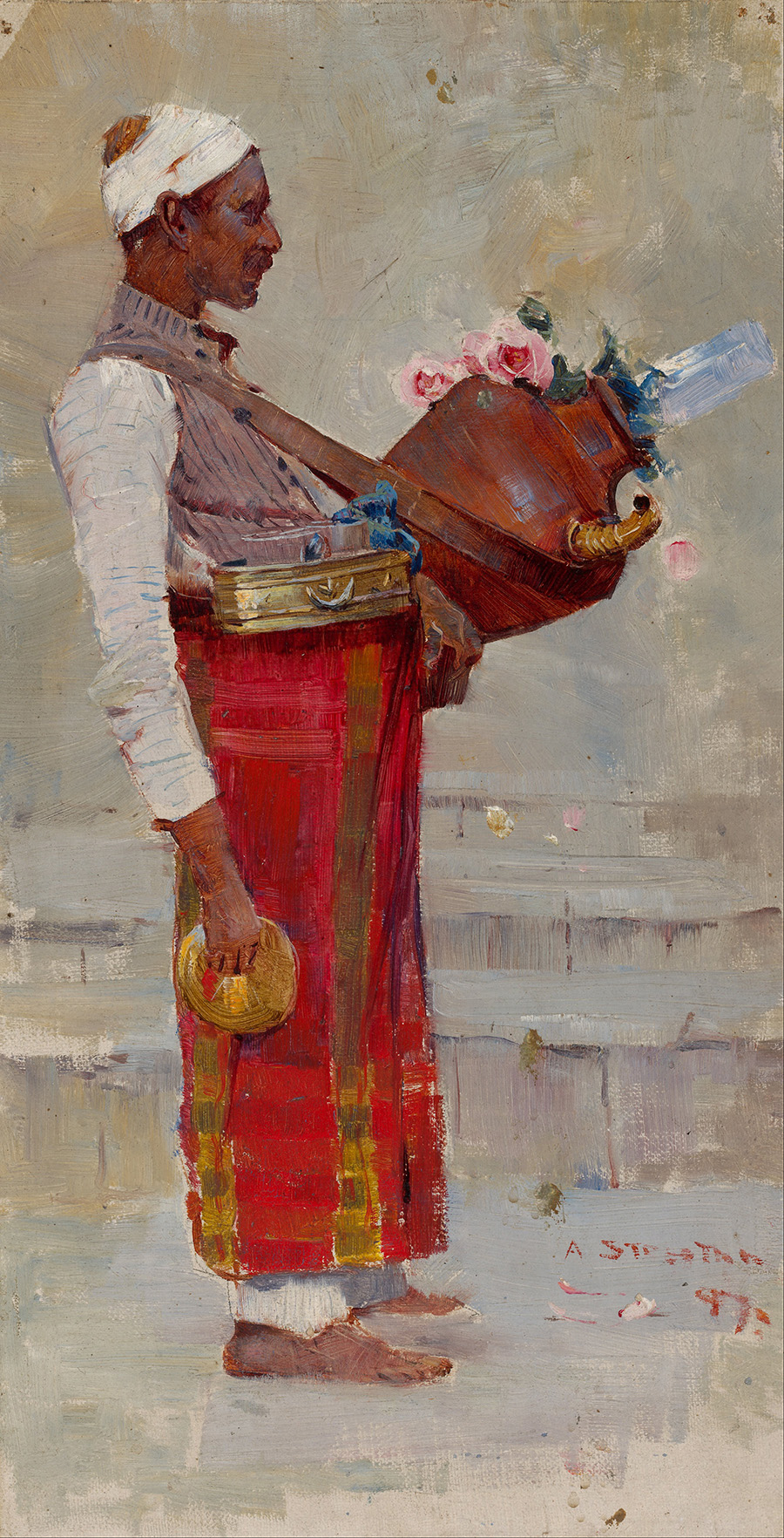 阿瑟·斯切特 (Arthur Streeton) Eqyptian drink vendor 埃及饮料小贩