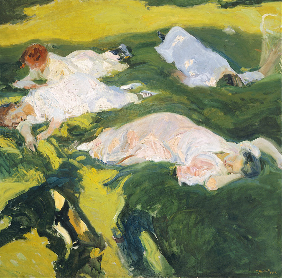 华金索罗拉 joaquin sorolla: 午睡 油画欣赏