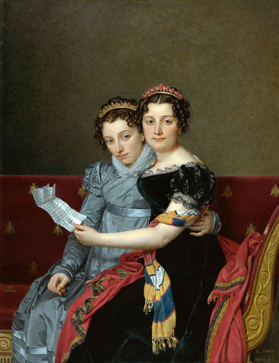 雅克路易大卫作品: 两位女士肖像油画