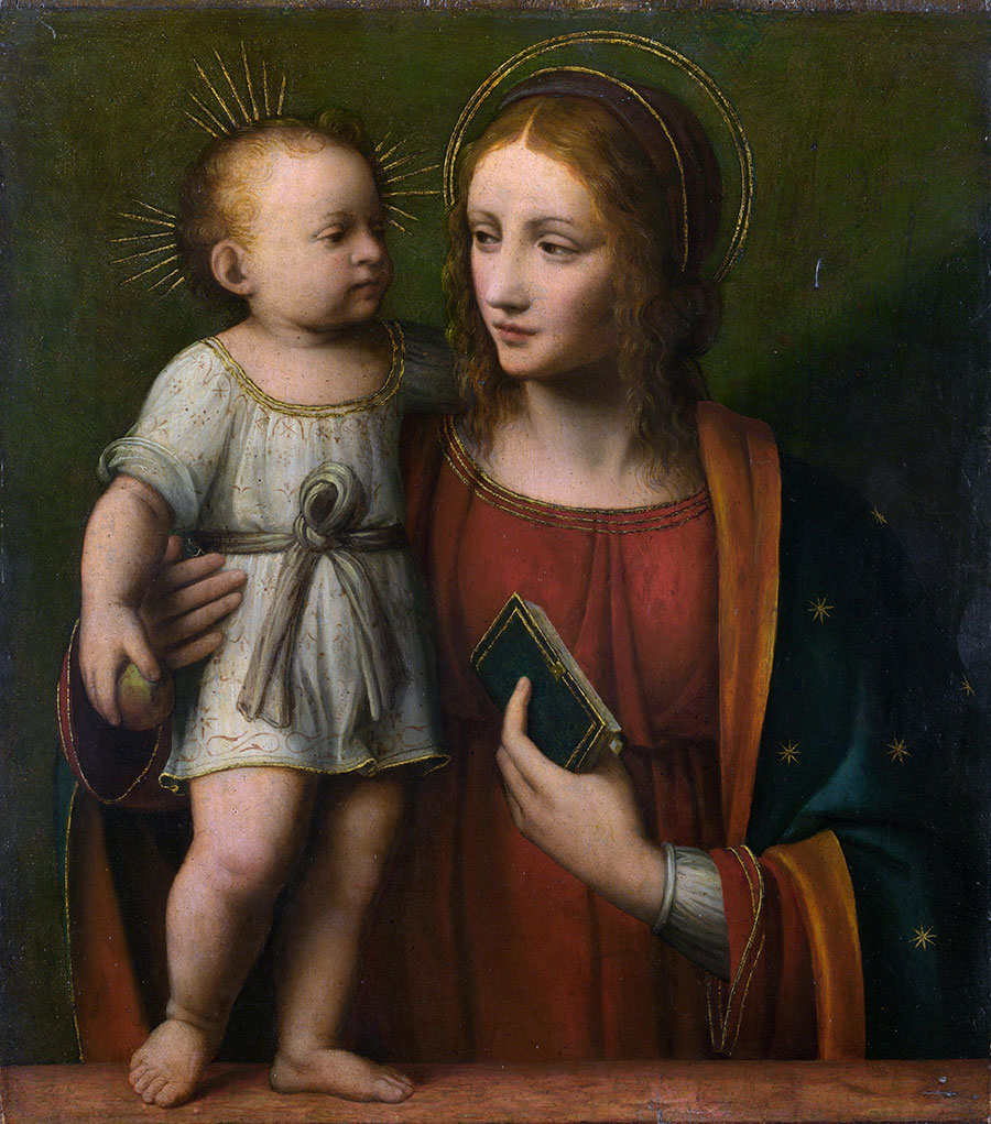 达芬奇作品 手拿圣经的圣母 高清油画大图下载