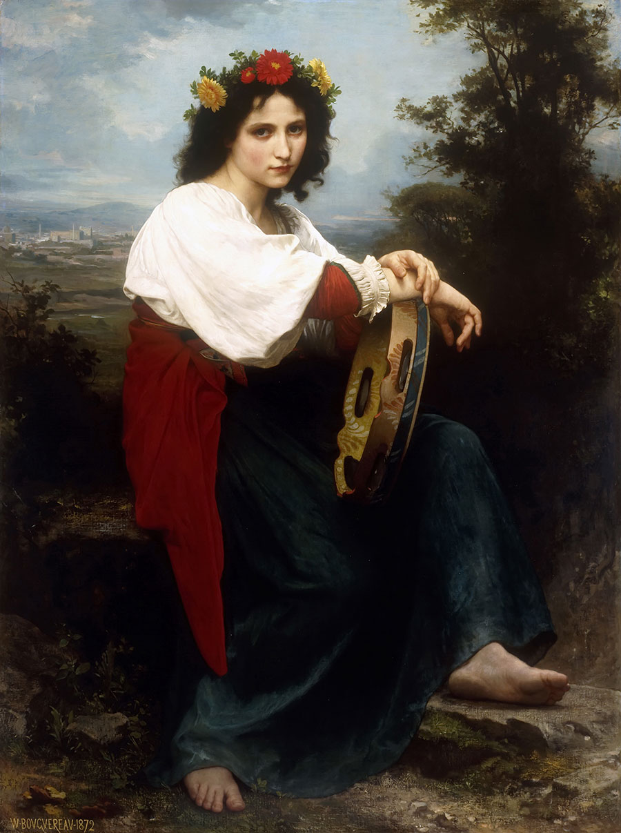 Italian Girl with a Basque Drum