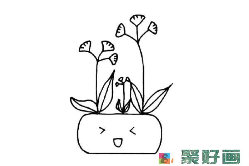 绿植花卉盆栽简笔画