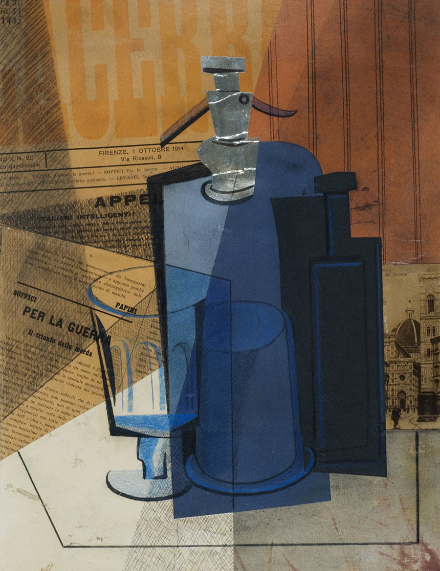 埃米利奥·佩托鲁蒂: 酒瓶抽象油画欣赏