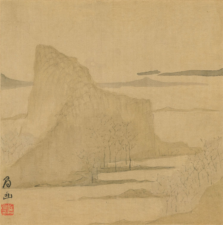 清 傅山、傅眉  山水花卉册 (十四) 国画高清下载