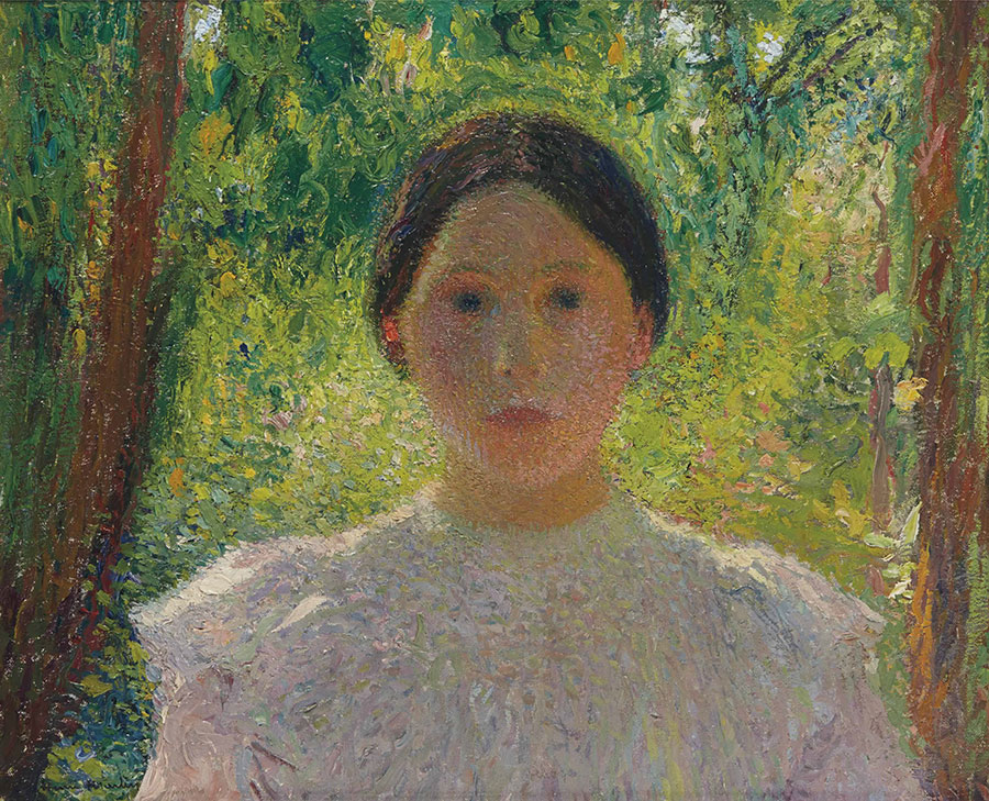 亨利马丁油画:花园里的女人