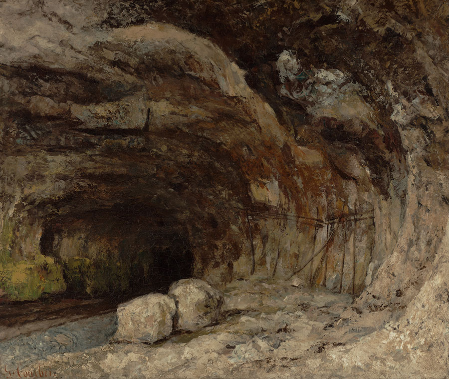 库尔贝作品: 石窟 Grotto of Sarrazine near Nans-sous-Sainte-Anne