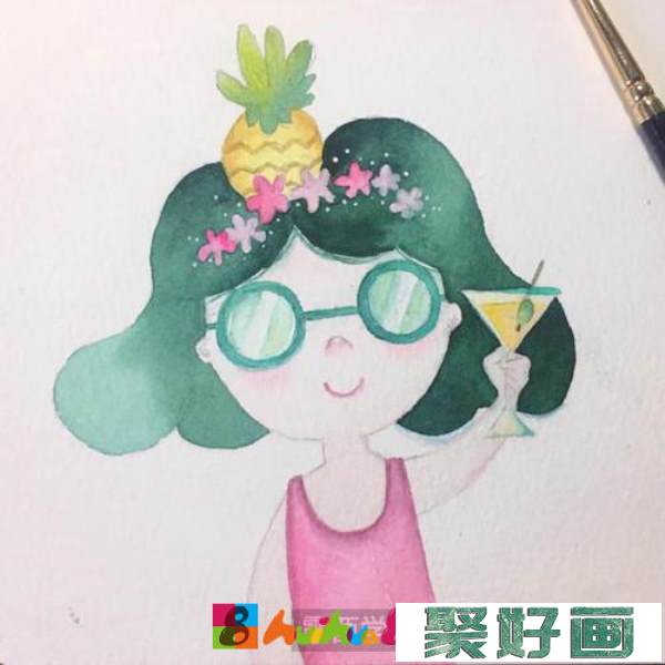 软妹子水彩画