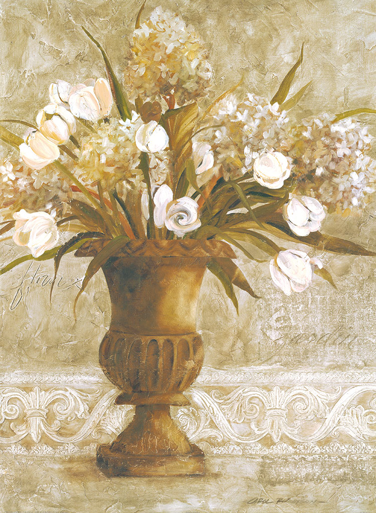欧式花盆装饰画高清素材: 一花盆玫瑰花