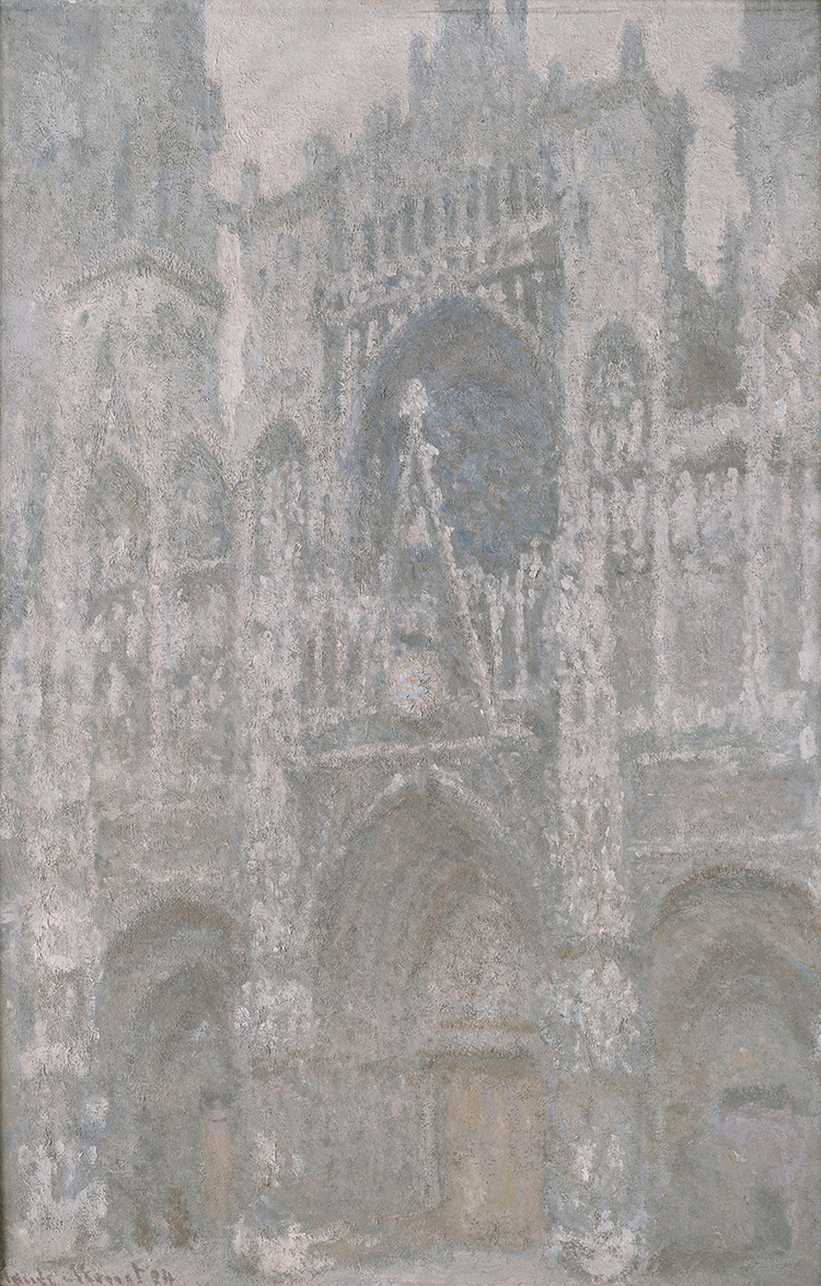 莫奈作品 灰暗天气下的鲁昂大教堂正门