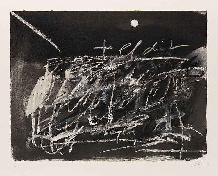 安东尼·塔比埃斯抽象油画作品:  Le doigt et la lune   欧美抽象油画欣赏