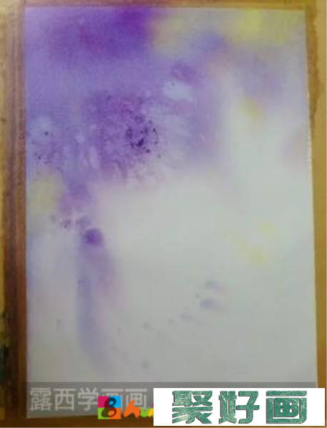 水彩画紫藤花