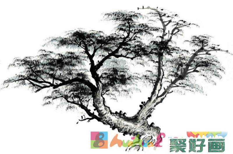 古树<a href=../zhonglei/zhongguohua/xieyi/ target=_blank class=infotextkey>水墨画</a>图片