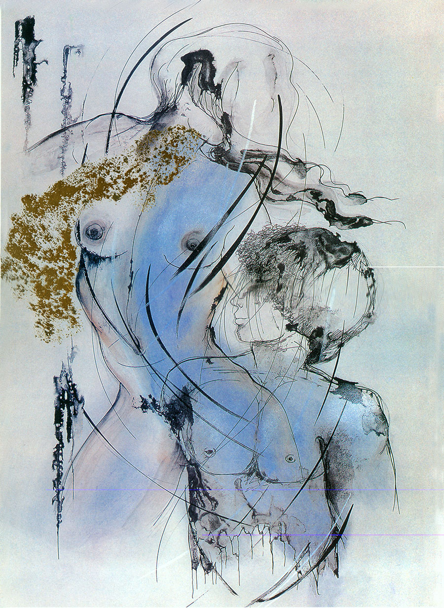 抽象女人体水彩画素材  女人体装饰画大图下载