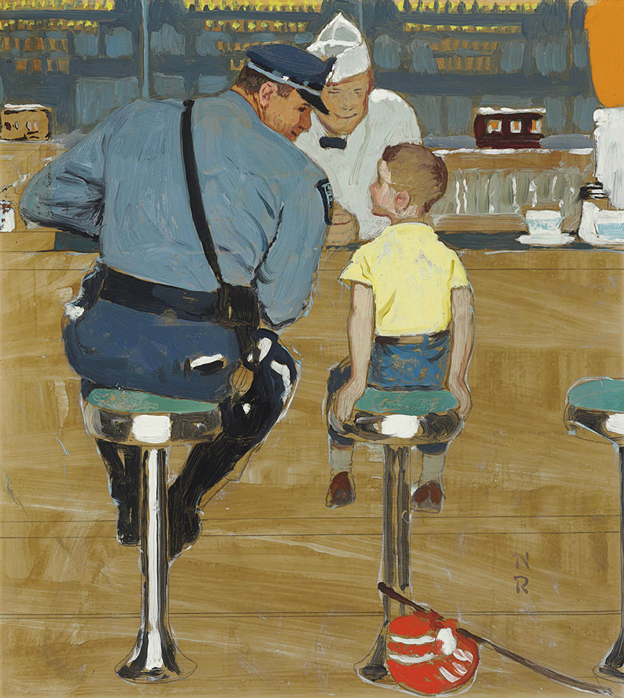 诺曼洛克威尔作品:警察与小孩