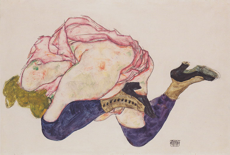 埃贡·席勒Egon Schiele作品：红衣女人