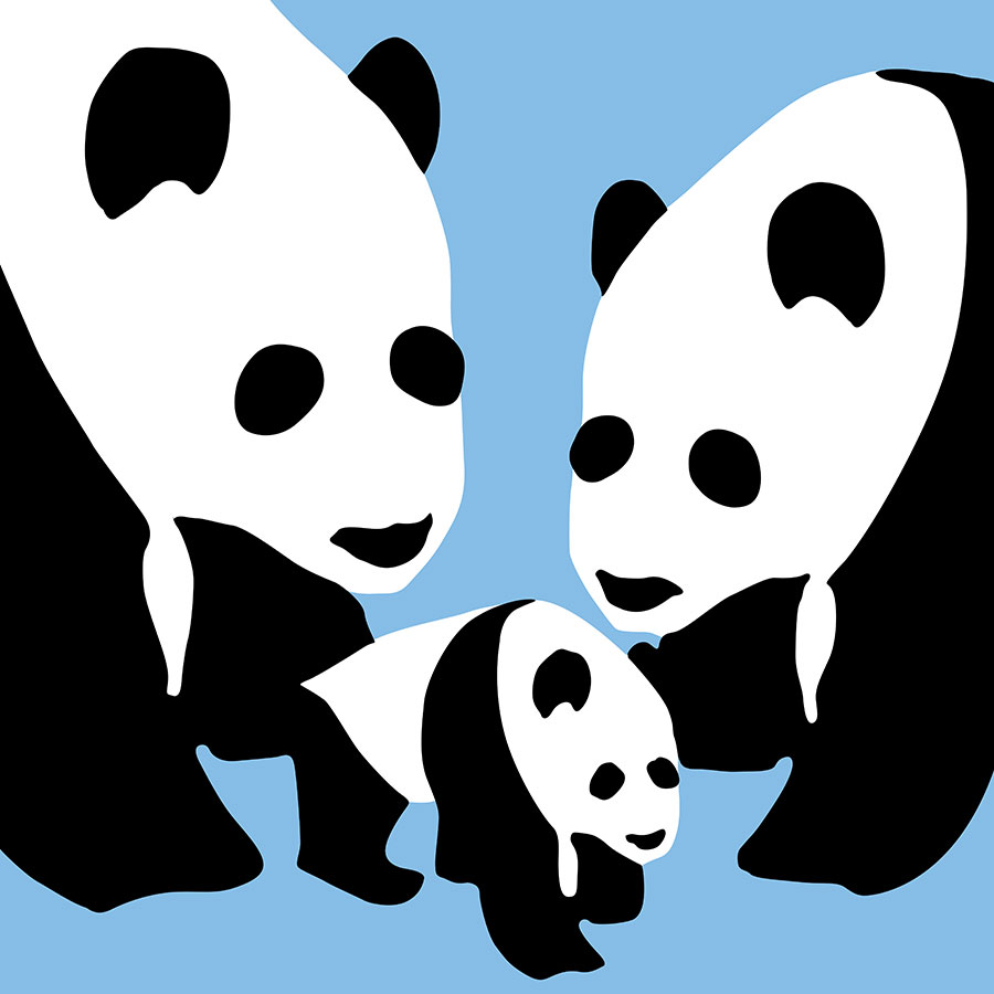 电脑设计的动物卡通画系列:熊猫卡通画,熊猫儿童画