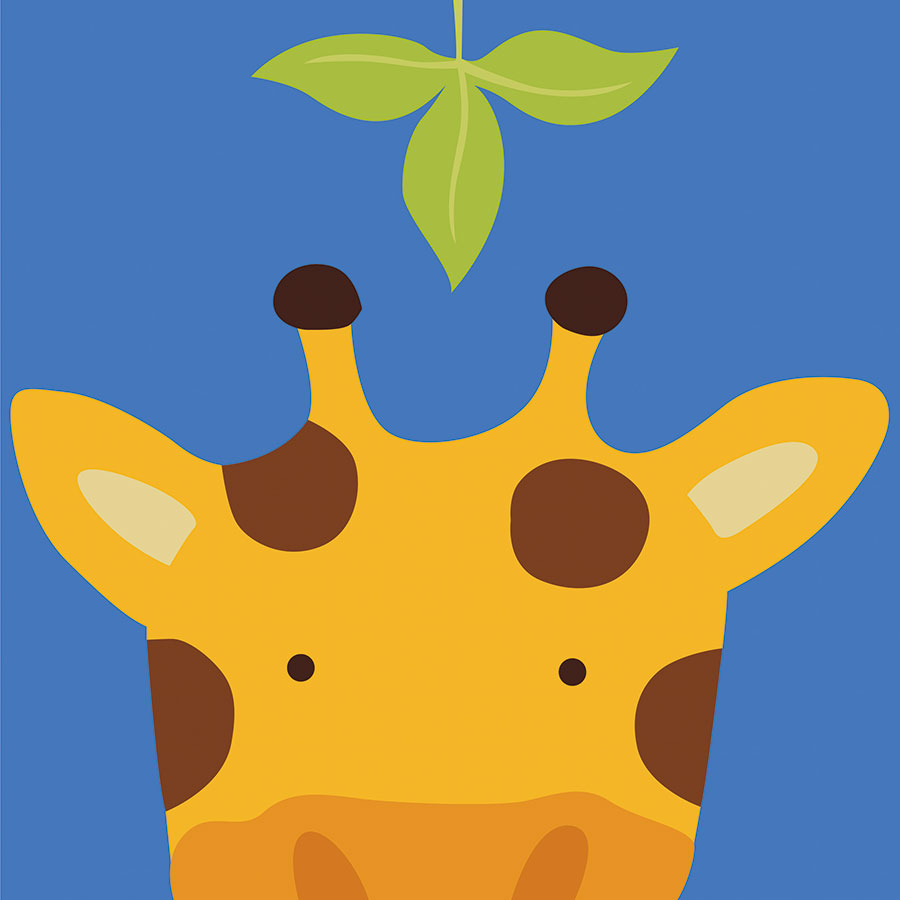 电脑设计的动物卡通画系列: 长颈鹿儿童画,长颈鹿卡通画