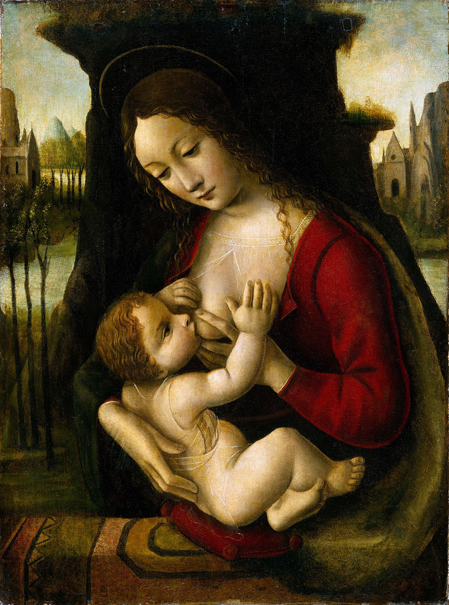 达芬奇作品 哺乳的圣母 高清油画大图下载