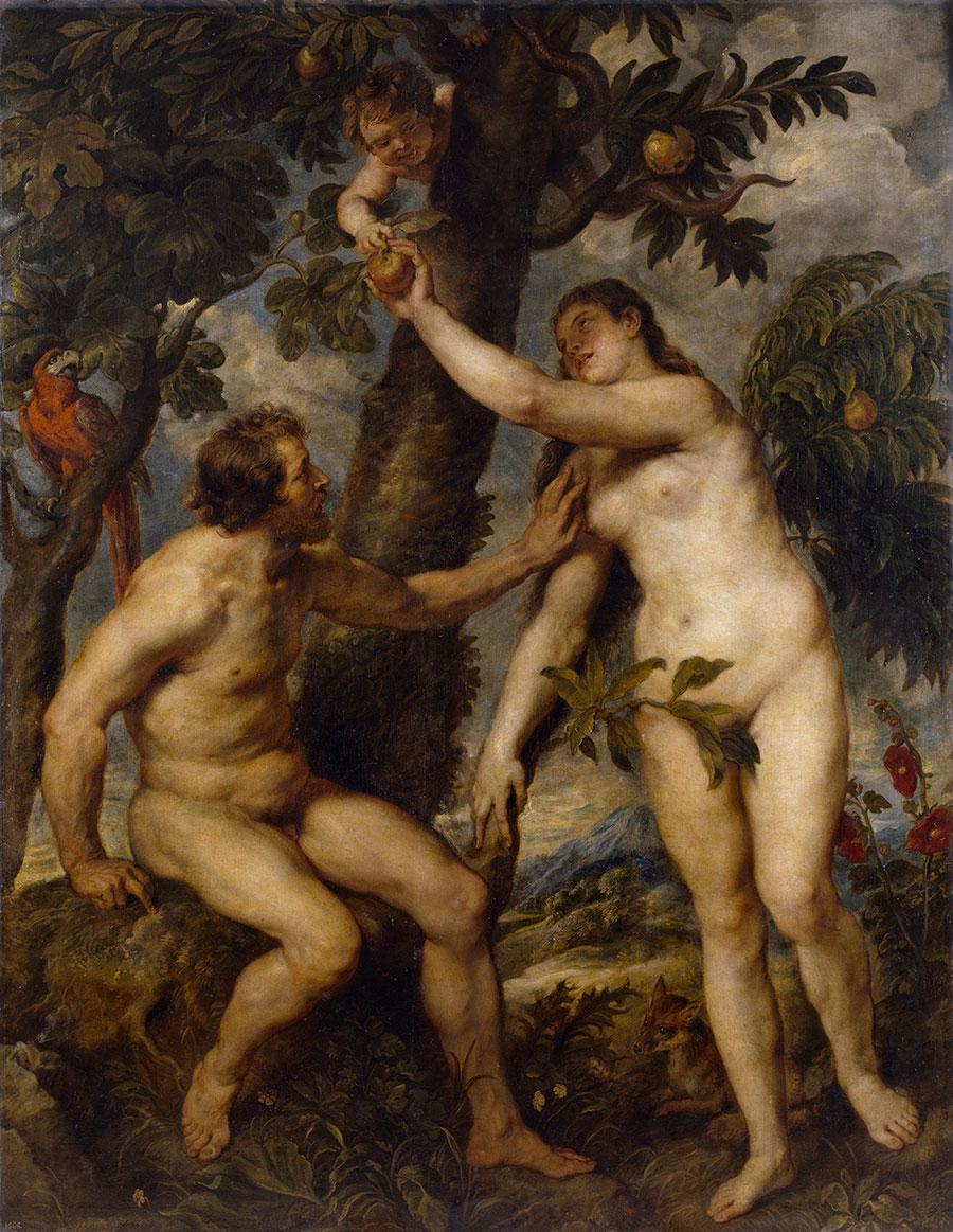 鲁本斯油画作品: 人类的堕落：亚当和夏娃油画欣赏