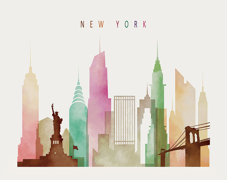 现代三联建筑装饰画: 艺术都市系列之纽约装饰画