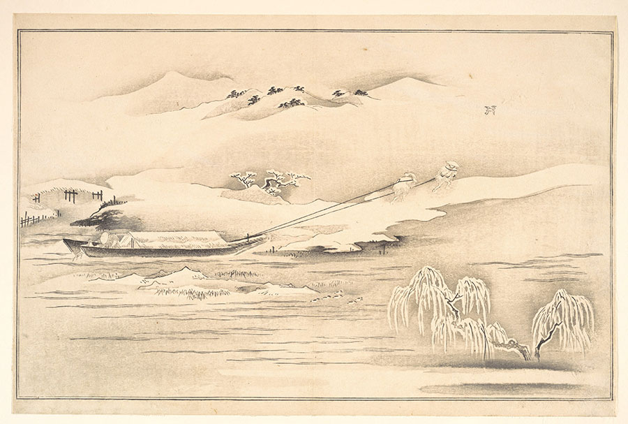 喜多川歌磨作品: 浮世绘山水画