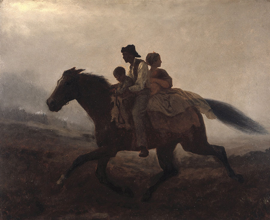 伊斯特曼·约翰逊作品: 骑马的一家人  高清大图欣赏