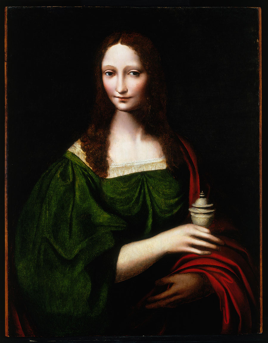 达芬奇古典人物油画作品 拿着茶杯的贵妇 大图欣赏