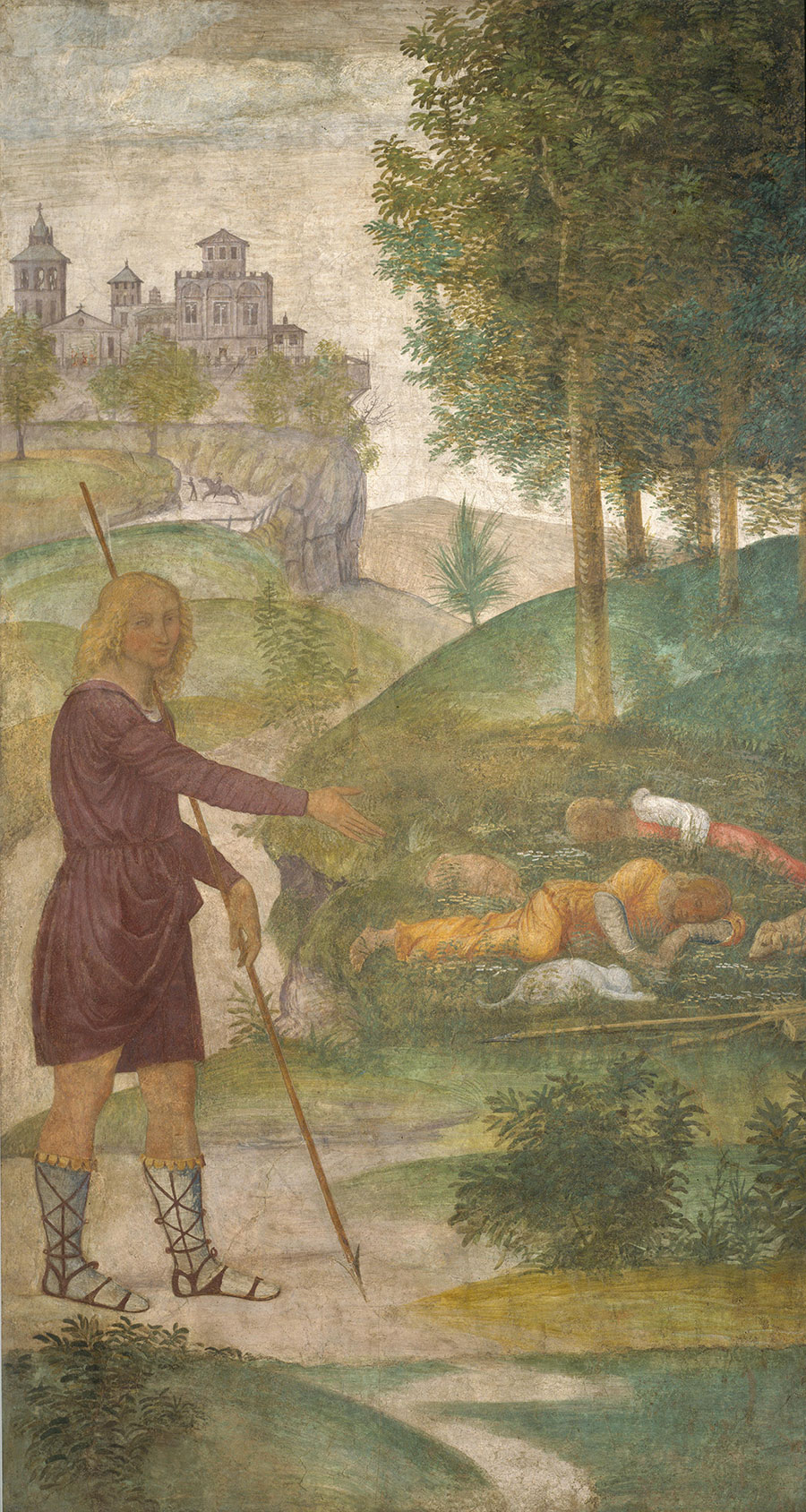 达芬奇壁画作品: 草地上休息的人 高清大图下载