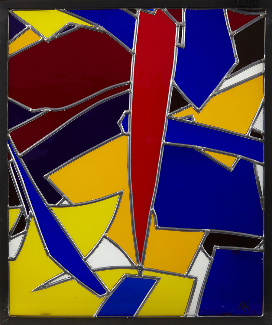 伊米·克诺贝尔抽象油画: 群青色三联画 B