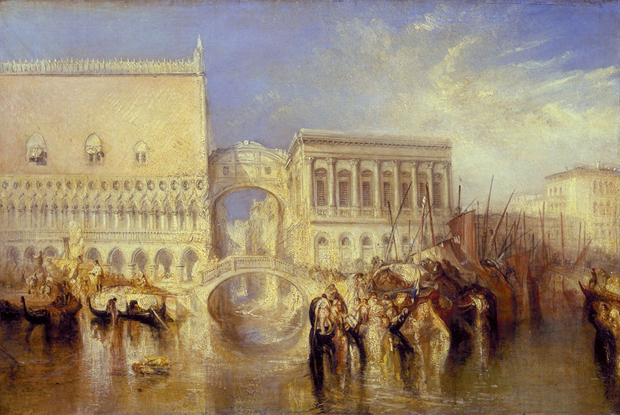 透纳作品: 威尼斯，叹息桥油画高清欣赏