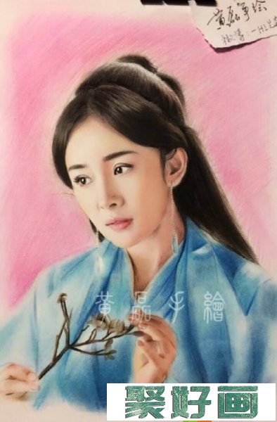 彩铅画：《三生三世十里桃花》杨幂彩铅画怎么画