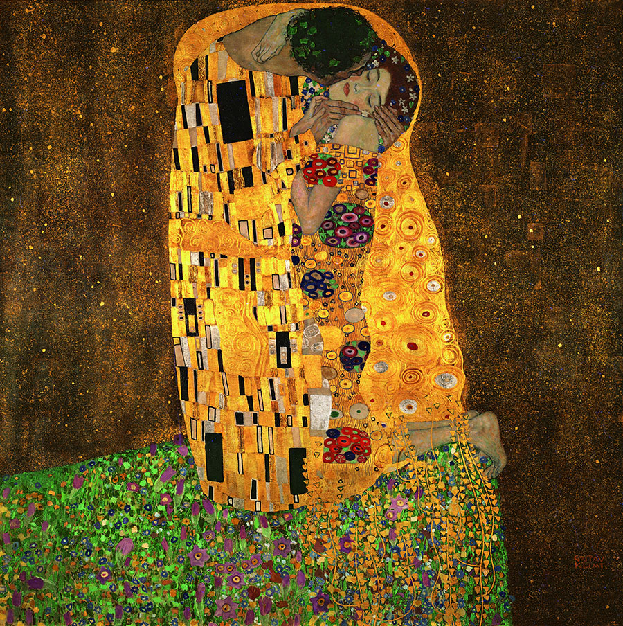 克里姆特作品: 吻 The Kiss (Le Baiser)