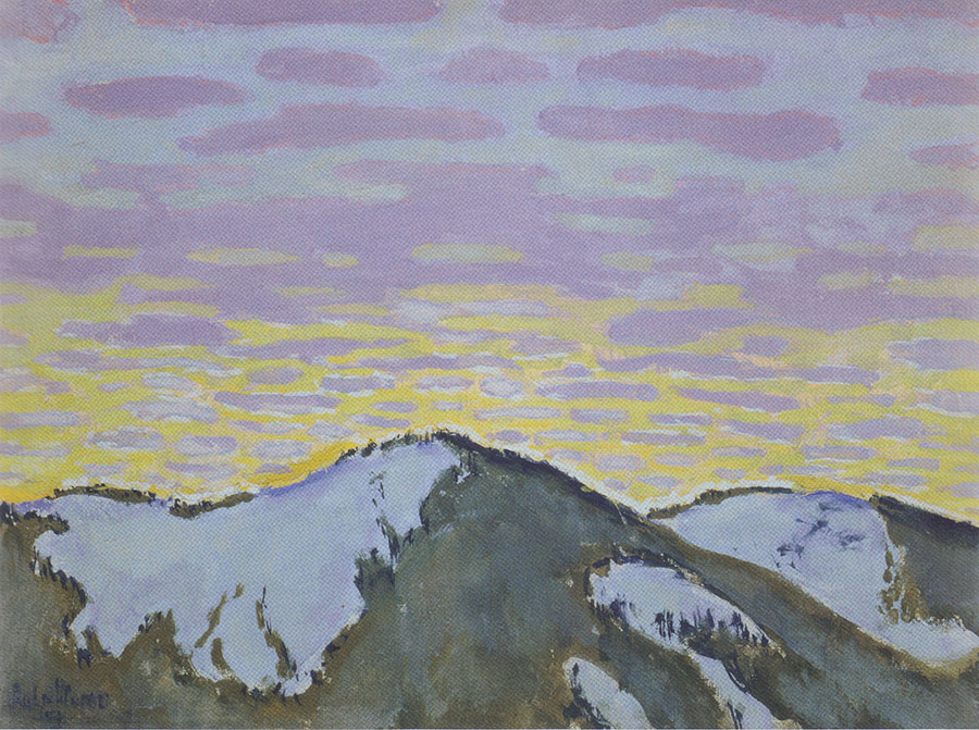 科罗曼·莫塞尔 Berggipfel mit farbigen Wolken