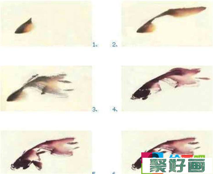 国画鱼的画法步骤图片