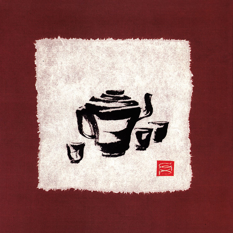 现代中式茶馆 茶道装饰画素材: 茶壶茶杯 A
