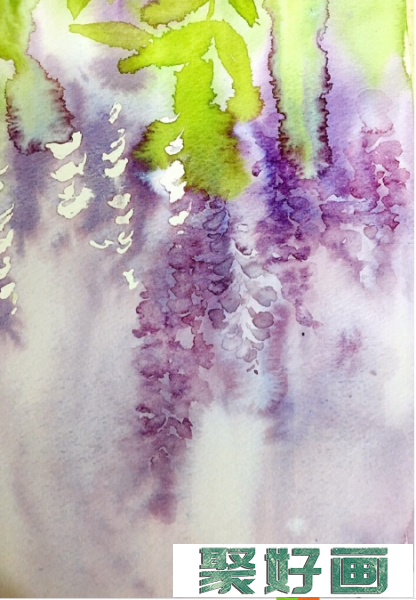 水彩画紫藤萝的画法
