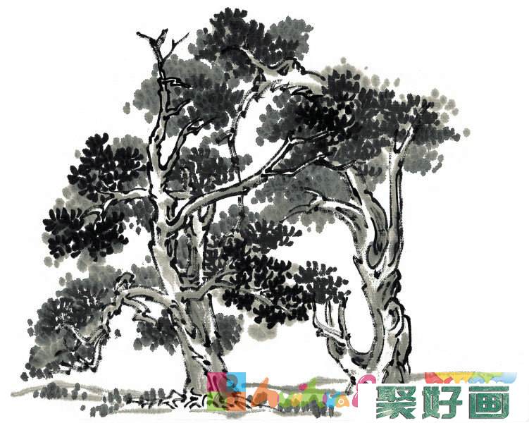 古树<a href=../zhonglei/zhongguohua/xieyi/ target=_blank class=infotextkey>水墨画</a>图片