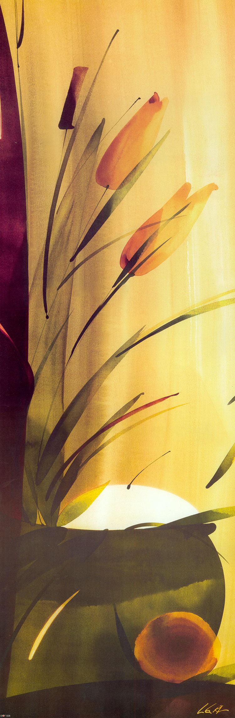 现代简约水彩装饰画素材: 花卉水彩画高清大图下载 A