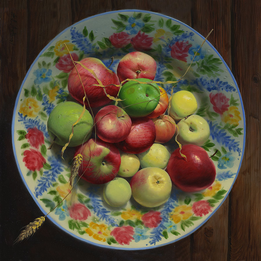 阿列克谢安东诺夫油画作品: 盘子里的李子油画欣赏