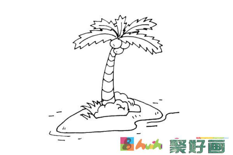 椰子树简笔画步骤图