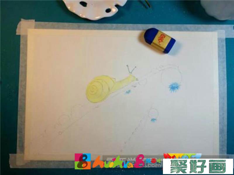 蜗牛水彩画